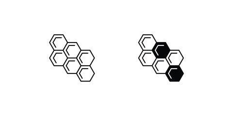 honey comb set icon with white background vector stock illustration