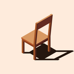 Isometric chair. Wooden chair. Isometric dining room furniture. Isometric furniture