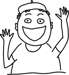 Excited Hand-Drawn Face Illustration