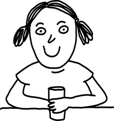 Happy Hand-Drawn Cheerful Face