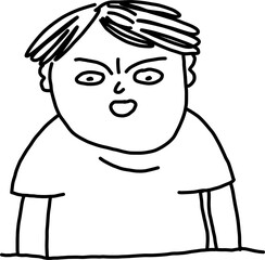 Grumpy Hand-Drawn Moody Face