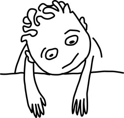 Tired Hand-Drawn Face Illustration