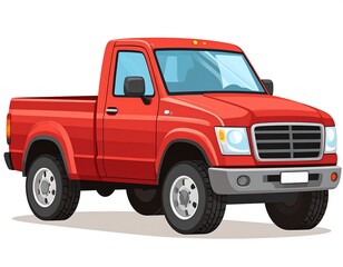 Red pickup truck illustration