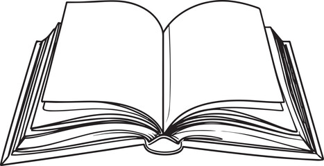 Open Book Silhouette in Black | Flat Reading Icon Illustration