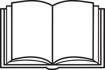 Open Book Silhouette in Black | Flat Reading Icon Illustration