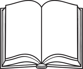 Open Book Silhouette in Black | Flat Reading Icon Illustration