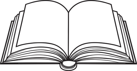 Open Book Silhouette in Black | Flat Reading Icon Illustration