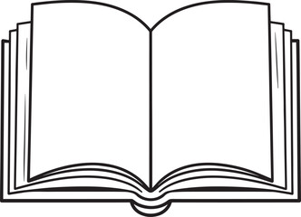 Open Book Silhouette in Black | Flat Reading Icon Illustration