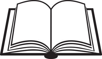 Open Book Silhouette in Black | Flat Reading Icon Illustration