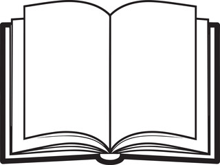 Open Book Silhouette in Black | Flat Reading Icon Illustration