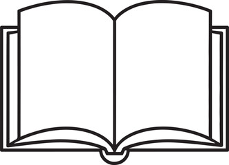 Open Book Silhouette in Black | Flat Reading Icon Illustration