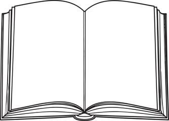 Open Book Silhouette in Black | Flat Reading Icon Illustration