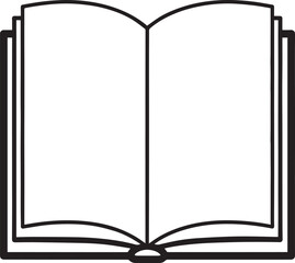 Open Book Silhouette in Black | Flat Reading Icon Illustration