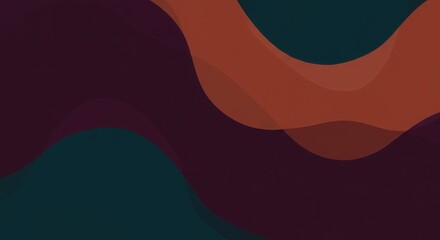 Abstract Waves in Gradients of Brown and Blue Tones for Background