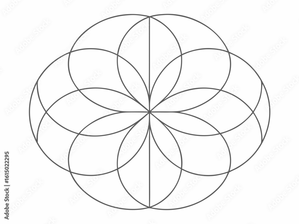 Poster geometric flower pattern with intersecting circles