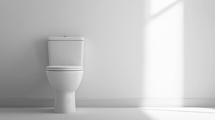 White toilet bowl on white background
