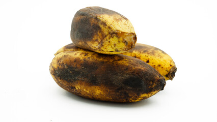 ripe bananas with black spots.