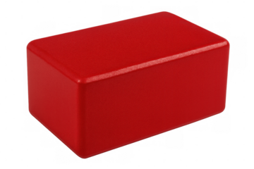 Red yoga block isolated on transparent background, promoting fitness, balance, and mindful exercise