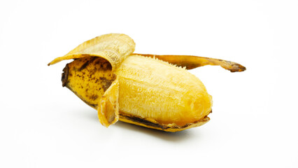 ripe bananas with black spots.