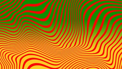 Fotobehang Rood An abstract flowing landscape with vibrant energy in red green and yellow gradient created digitally  © Moynul Haque
