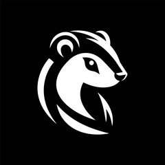 Naklejka premium Powerful Weasel Silhouette Logo Design