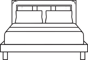 Hotel Bed Silhouette in Black | Comfortable Furniture Icon