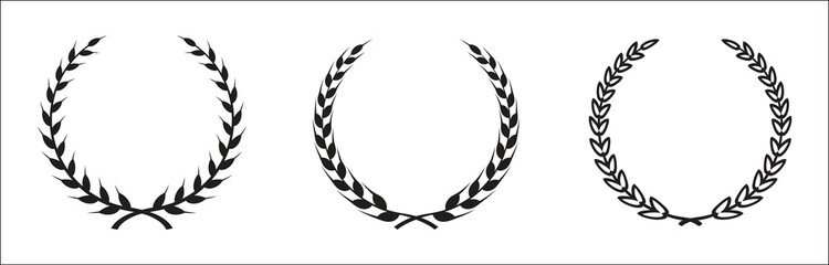 laurel wreath. simple empty wreath frame for award, certificate, trophy and more. vector illustration on transparent background.