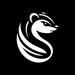 Handdrawn Weasel Logo in Black