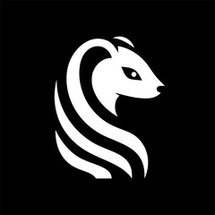 Weasel Outline Design in Monochrome