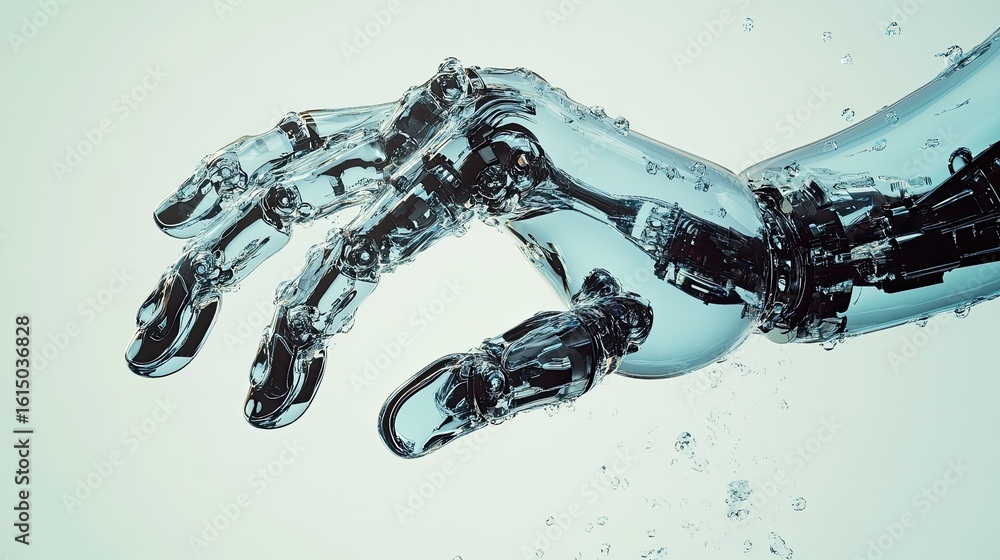 Poster design bouncing robot hand