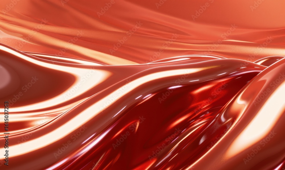 Aufkleber abstract copper surface with waves and fluid forms in a modern style
