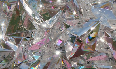 Abstract crystalline shards of light and reflection for science and design