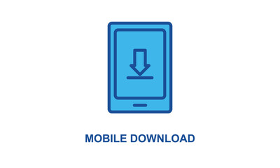 Mobile Download Vector Icon Isolated On White Background