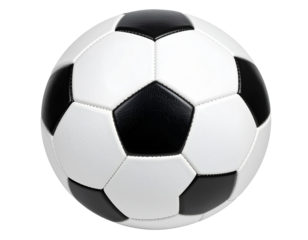 Classic black and white soccer ball, centered