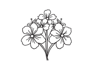 simple line art Ixora design