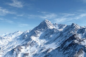 Obraz premium Snowy Mountain Range Landscape