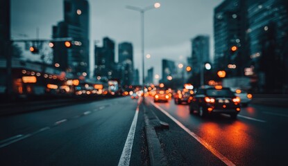 Obraz premium Blurred city street at night