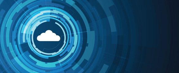 Abstract cloud concept technology background and network security