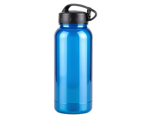 Sports water bottle with flip-top lid, standing upright