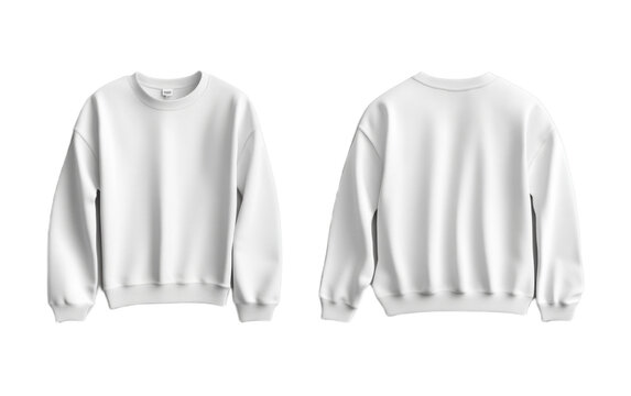 White t sirt front and back view on white background,png
