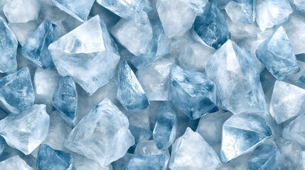 Ice cubes tightly packed together.