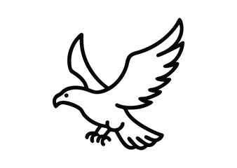 Obraz premium Flying bald eagle line art Vector Illustration