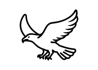 Obraz premium Flying bald eagle line art Vector Illustration