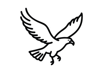 Obraz premium Flying bald eagle line art Vector Illustration