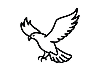 Obraz premium Flying bald eagle line art Vector Illustration