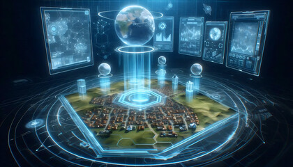A metaverse real estate office, Ai generated image