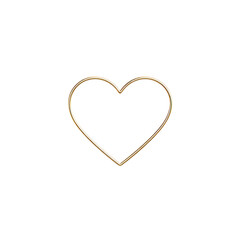 Golden heart shape, outlined in a textured gold