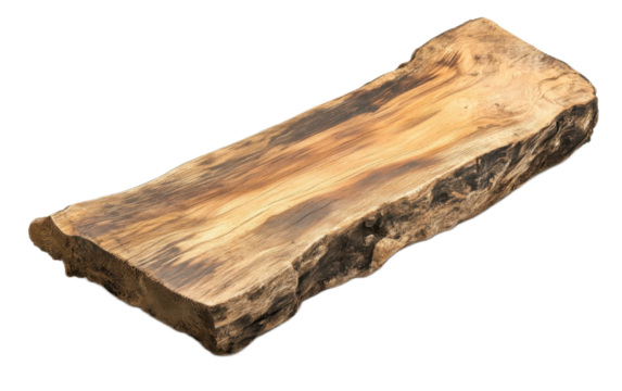 Wooden piece of wood on white background,png