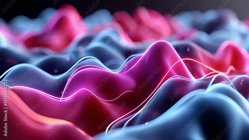 Poster abstract wave form: captivating, abstract forms, alive with dynamic energy and a rhythmic, undulatin