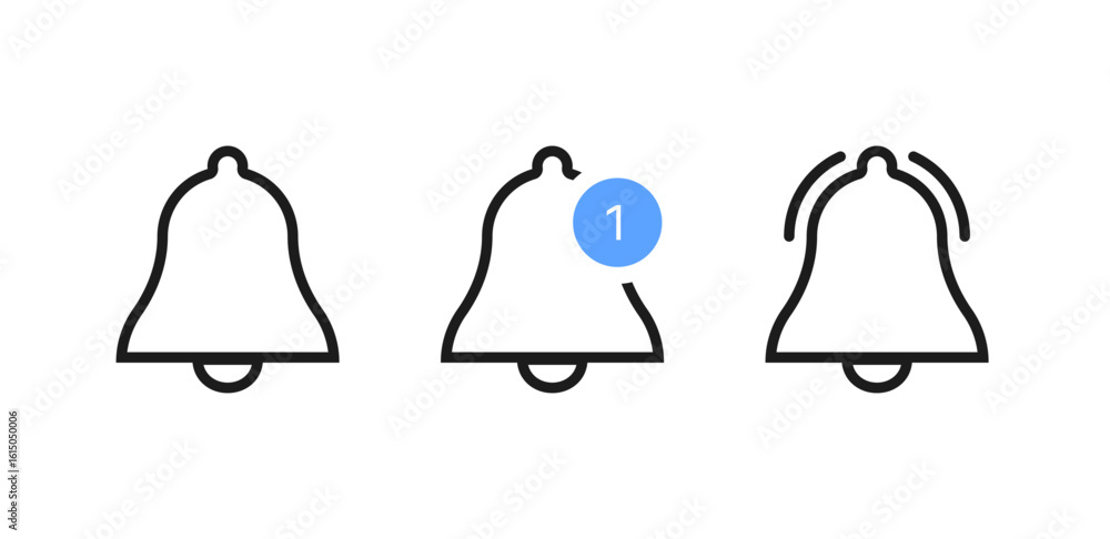 Poster vector icon of a notification bell or incoming inbox message, representing alerts, new messages, or 